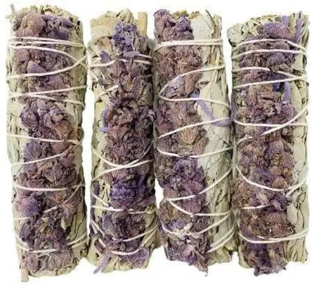 Bholi Sage Plus Sage Smudge Kit for Cleansing Negative Energy Lavender with White Sage Smudge Sticks Pack of 4